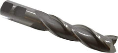 Cleveland - 7/8", 3-1/2" LOC, 7/8" Shank Diam, 5-3/4" OAL, 3 Flute, High Speed Steel Square End Mill - Single End, Uncoated, Spiral Flute, 30° Helix, Centercutting, Right Hand Cut, Right Hand Flute, Series HG-3 - Eagle Tool & Supply