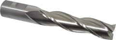 Cleveland - 1", 4" LOC, 1" Shank Diam, 6-1/2" OAL, 3 Flute, High Speed Steel Square End Mill - Single End, Uncoated, Spiral Flute, 30° Helix, Centercutting, Right Hand Cut, Right Hand Flute, Series HG-3 - Eagle Tool & Supply
