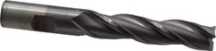 Cleveland - 5/8", 2-1/2" LOC, 5/8" Shank Diam, 4-5/8" OAL, 3 Flute, High Speed Steel Square End Mill - Single End, TiCN Finish, Spiral Flute, 30° Helix, Centercutting, Right Hand Cut, Right Hand Flute, Series HG-3 - Eagle Tool & Supply