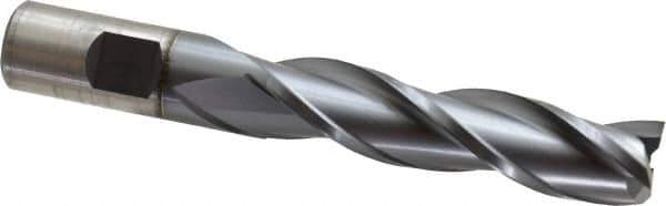 Cleveland - 3/4", 3" LOC, 3/4" Shank Diam, 5-1/4" OAL, 3 Flute, High Speed Steel Square End Mill - Single End, TiCN Finish, Spiral Flute, 30° Helix, Centercutting, Right Hand Cut, Right Hand Flute, Series HG-3 - Eagle Tool & Supply
