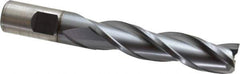 Cleveland - 3/4", 3" LOC, 3/4" Shank Diam, 5-1/4" OAL, 3 Flute, High Speed Steel Square End Mill - Single End, TiCN Finish, Spiral Flute, 30° Helix, Centercutting, Right Hand Cut, Right Hand Flute, Series HG-3 - Eagle Tool & Supply
