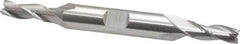 Cleveland - 1/4", 5/8" LOC, 3/8" Shank Diam, 3-3/8" OAL, 3 Flute, High Speed Steel Square End Mill - Double End, Uncoated, Spiral Flute, 30° Helix, Centercutting, Right Hand Cut, Right Hand Flute, Series HD-3 - Eagle Tool & Supply