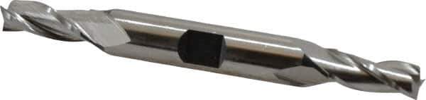 Cleveland - 9/32", 11/16" LOC, 3/8" Shank Diam, 3-3/8" OAL, 3 Flute, High Speed Steel Square End Mill - Double End, Uncoated, Spiral Flute, 30° Helix, Centercutting, Right Hand Cut, Right Hand Flute, Series HD-3 - Eagle Tool & Supply