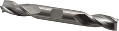 Cleveland - 1/2", 1" LOC, 1/2" Shank Diam, 4-1/8" OAL, 3 Flute, High Speed Steel Square End Mill - Double End, Uncoated, Spiral Flute, 30° Helix, Centercutting, Right Hand Cut, Right Hand Flute, Series HD-3 - Eagle Tool & Supply
