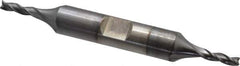 Cleveland - 1/8", 3/8" LOC, 3/8" Shank Diam, 3-1/16" OAL, 3 Flute, High Speed Steel Square End Mill - Double End, TiCN Finish, Spiral Flute, 30° Helix, Centercutting, Right Hand Cut, Right Hand Flute, Series HD-3 - Eagle Tool & Supply