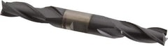 Cleveland - 7/16", 1" LOC, 1/2" Shank Diam, 4-1/8" OAL, 3 Flute, High Speed Steel Square End Mill - Double End, TiCN Finish, Spiral Flute, 30° Helix, Centercutting, Right Hand Cut, Right Hand Flute, Series HD-3 - Eagle Tool & Supply
