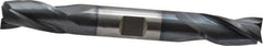 Cleveland - 1/2", 1" LOC, 1/2" Shank Diam, 4-1/8" OAL, 3 Flute, High Speed Steel Square End Mill - Double End, TiCN Finish, Spiral Flute, 30° Helix, Centercutting, Right Hand Cut, Right Hand Flute, Series HD-3 - Eagle Tool & Supply