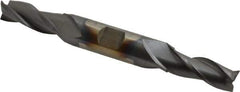 Cleveland - 13/32", 1" LOC, 1/2" Shank Diam, 4-1/8" OAL, 3 Flute, High Speed Steel Square End Mill - Double End, TiCN Finish, Spiral Flute, 30° Helix, Centercutting, Right Hand Cut, Right Hand Flute, Series HD-3 - Eagle Tool & Supply