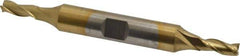 Cleveland - 3/16", 1/2" LOC, 3/8" Shank Diam, 3-1/4" OAL, 3 Flute, High Speed Steel Square End Mill - Double End, TiN Finish, Spiral Flute, 30° Helix, Centercutting, Right Hand Cut, Right Hand Flute, Series HD-3 - Eagle Tool & Supply