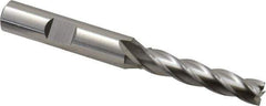 Cleveland - 9/32", 1-3/8" LOC, 3/8" Shank Diam, 3-1/8" OAL, 4 Flute, High Speed Steel Square End Mill - Single End, Uncoated, Spiral Flute, 30° Helix, Centercutting, Right Hand Cut, Right Hand Flute, Series HG-4C - Eagle Tool & Supply