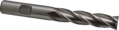 Cleveland - 1/2", 2" LOC, 1/2" Shank Diam, 4" OAL, 4 Flute, High Speed Steel Square End Mill - Single End, Uncoated, Spiral Flute, 30° Helix, Centercutting, Right Hand Cut, Right Hand Flute, Series HG-4C - Eagle Tool & Supply