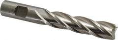 Cleveland - 3/4", 3" LOC, 3/4" Shank Diam, 5-1/4" OAL, 4 Flute, High Speed Steel Square End Mill - Single End, Uncoated, Spiral Flute, 30° Helix, Centercutting, Right Hand Cut, Right Hand Flute, Series HG-4C - Eagle Tool & Supply