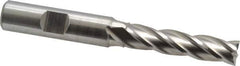 Cleveland - 13/32", 1-3/4" LOC, 1/2" Shank Diam, 3-3/4" OAL, 4 Flute, High Speed Steel Square End Mill - Single End, Uncoated, Spiral Flute, 30° Helix, Centercutting, Right Hand Cut, Right Hand Flute, Series HG-4C - Eagle Tool & Supply