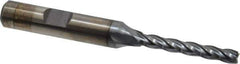 Cleveland - 3/16", 1-1/4" LOC, 3/8" Shank Diam, 3-1/16" OAL, 4 Flute, High Speed Steel Square End Mill - Single End, TiCN Finish, Spiral Flute, 30° Helix, Centercutting, Right Hand Cut, Right Hand Flute, Series HG-4C - Eagle Tool & Supply