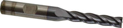 Cleveland - 9/32", 1-3/8" LOC, 3/8" Shank Diam, 3-1/8" OAL, 4 Flute, High Speed Steel Square End Mill - Single End, TiCN Finish, Spiral Flute, 30° Helix, Centercutting, Right Hand Cut, Right Hand Flute, Series HG-4C - Eagle Tool & Supply