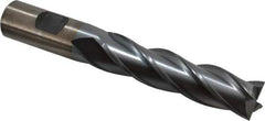 Cleveland - 3/4", 3" LOC, 3/4" Shank Diam, 5-1/4" OAL, 4 Flute, High Speed Steel Square End Mill - Single End, TiCN Finish, Spiral Flute, 30° Helix, Centercutting, Right Hand Cut, Right Hand Flute, Series HG-4C - Eagle Tool & Supply