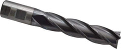 Cleveland - 1", 4" LOC, 1" Shank Diam, 6-1/2" OAL, 4 Flute, High Speed Steel Square End Mill - Single End, TiCN Finish, Spiral Flute, 30° Helix, Centercutting, Right Hand Cut, Right Hand Flute, Series HG-4C - Eagle Tool & Supply