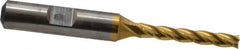 Cleveland - 3/16", 1-1/4" LOC, 3/8" Shank Diam, 3-1/16" OAL, 4 Flute, High Speed Steel Square End Mill - Single End, TiN Finish, Spiral Flute, 30° Helix, Centercutting, Right Hand Cut, Right Hand Flute, Series HG-4C - Eagle Tool & Supply