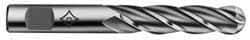 Cleveland - 1" Diam, 4" LOC, 4 Flute High Speed Steel Ball End Mill - TiCN Finish, Single End, 6-1/2" OAL, 1" Shank Diam, Spiral Flute - Eagle Tool & Supply