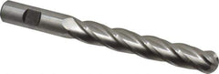 Cleveland - 5/8" Diam, 2-1/2" LOC, 4 Flute High Speed Steel Ball End Mill - Uncoated, Single End, 4-5/8" OAL, 5/8" Shank Diam, Spiral Flute - Eagle Tool & Supply
