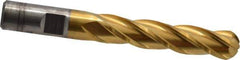 Cleveland - 1/2" Diam, 2" LOC, 4 Flute High Speed Steel Ball End Mill - TiN Finish, Single End, 4" OAL, 1/2" Shank Diam, Spiral Flute - Eagle Tool & Supply