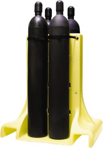 Enpac - Gas Cylinder Carts, Racks, Stands & Holders Type: Four Cylinder Floor Stand Rack Fits Cylinder Diameter: 11-3/8 (Inch) - Eagle Tool & Supply
