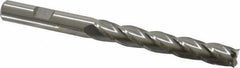 Cleveland - 3/8", 2-1/2" LOC, 3/8" Shank Diam, 4-1/4" OAL, 4 Flute, High Speed Steel Square End Mill - Single End, Uncoated, Spiral Flute, 30° Helix, Centercutting, Right Hand Cut, Right Hand Flute, Series HG-4C - Eagle Tool & Supply