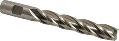 Cleveland - 3/4", 4" LOC, 3/4" Shank Diam, 6-1/4" OAL, 4 Flute, High Speed Steel Square End Mill - Single End, Uncoated, Spiral Flute, 30° Helix, Centercutting, Right Hand Cut, Right Hand Flute, Series HG-4C - Eagle Tool & Supply
