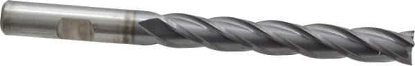 Cleveland - 3/8", 2-1/2" LOC, 3/8" Shank Diam, 4-1/4" OAL, 4 Flute, High Speed Steel Square End Mill - Single End, TiCN Finish, Spiral Flute, 30° Helix, Centercutting, Right Hand Cut, Right Hand Flute, Series HG-4C - Eagle Tool & Supply