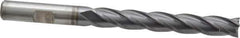 Cleveland - 3/8", 2-1/2" LOC, 3/8" Shank Diam, 4-1/4" OAL, 4 Flute, High Speed Steel Square End Mill - Single End, TiCN Finish, Spiral Flute, 30° Helix, Centercutting, Right Hand Cut, Right Hand Flute, Series HG-4C - Eagle Tool & Supply