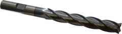 Cleveland - 7/16", 2-3/4" LOC, 3/8" Shank Diam, 4-1/2" OAL, 4 Flute, High Speed Steel Square End Mill - Single End, TiCN Finish, Spiral Flute, 30° Helix, Centercutting, Right Hand Cut, Right Hand Flute, Series HG-4C - Eagle Tool & Supply