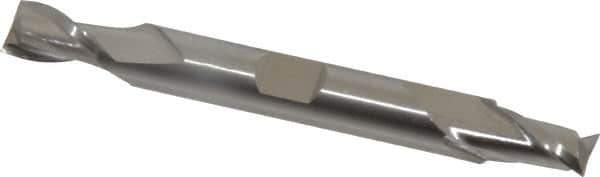 Cleveland - 11/32", 9/16" LOC, 3/8" Shank Diam, 3-1/2" OAL, 2 Flute, Cobalt Square End Mill - Double End, Uncoated, Spiral Flute, 30° Helix, Centercutting, Right Hand Cut, Right Hand Flute, Series HDC-2 - Eagle Tool & Supply