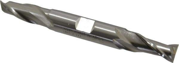 Cleveland - 7/16", 13/16" LOC, 1/2" Shank Diam, 4-1/8" OAL, 2 Flute, Cobalt Square End Mill - Double End, Uncoated, Spiral Flute, 30° Helix, Centercutting, Right Hand Cut, Right Hand Flute, Series HDC-2 - Eagle Tool & Supply