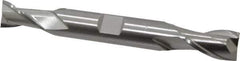Cleveland - 1/2", 13/16" LOC, 1/2" Shank Diam, 4-1/8" OAL, 2 Flute, Cobalt Square End Mill - Double End, Uncoated, Spiral Flute, 30° Helix, Centercutting, Right Hand Cut, Right Hand Flute, Series HDC-2 - Eagle Tool & Supply