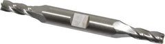 Cleveland - 15/64", 5/8" LOC, 3/8" Shank Diam, 3-3/8" OAL, 4 Flute, Cobalt Square End Mill - Double End, Uncoated, Spiral Flute, 30° Helix, Centercutting, Right Hand Cut, Right Hand Flute, Series HDC-4C - Eagle Tool & Supply
