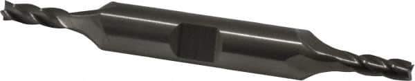 Cleveland - 5/32", 7/16" LOC, 3/8" Shank Diam, 3-1/8" OAL, 4 Flute, Cobalt Square End Mill - Double End, Uncoated, Spiral Flute, 30° Helix, Centercutting, Right Hand Cut, Right Hand Flute, Series HDC-4C - Eagle Tool & Supply