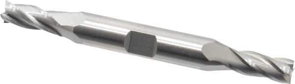 Cleveland - 9/32", 11/16" LOC, 3/8" Shank Diam, 3-3/8" OAL, 4 Flute, Cobalt Square End Mill - Double End, Uncoated, Spiral Flute, 30° Helix, Centercutting, Right Hand Cut, Right Hand Flute, Series HDC-4C - Eagle Tool & Supply