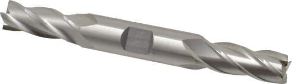 Cleveland - 7/16", 1" LOC, 1/2" Shank Diam, 4-1/2" OAL, 4 Flute, Cobalt Square End Mill - Double End, Uncoated, Spiral Flute, 30° Helix, Centercutting, Right Hand Cut, Right Hand Flute, Series HDC-4C - Eagle Tool & Supply