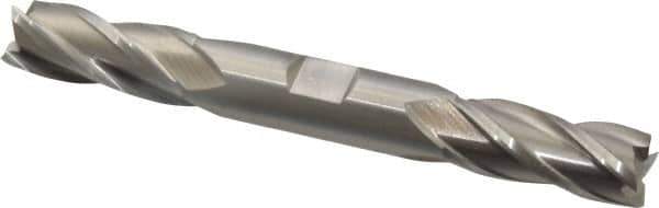 Cleveland - 1/2", 1" LOC, 1/2" Shank Diam, 4-1/2" OAL, 4 Flute, Cobalt Square End Mill - Double End, Uncoated, Spiral Flute, 30° Helix, Centercutting, Right Hand Cut, Right Hand Flute, Series HDC-4C - Eagle Tool & Supply