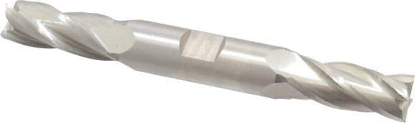 Cleveland - 9/16", 1-3/8" LOC, 5/8" Shank Diam, 5" OAL, 4 Flute, Cobalt Square End Mill - Double End, Uncoated, Spiral Flute, 30° Helix, Centercutting, Right Hand Cut, Right Hand Flute, Series HDC-4C - Eagle Tool & Supply