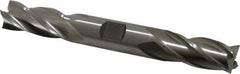 Cleveland - 5/8", 1-3/8" LOC, 5/8" Shank Diam, 5" OAL, 4 Flute, Cobalt Square End Mill - Double End, Uncoated, Spiral Flute, 30° Helix, Centercutting, Right Hand Cut, Right Hand Flute, Series HDC-4C - Eagle Tool & Supply
