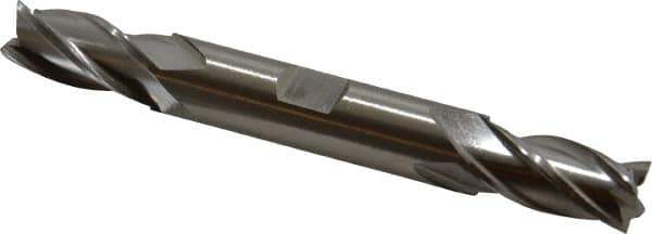 Cleveland - 15/32", 1" LOC, 1/2" Shank Diam, 4-1/2" OAL, 4 Flute, Cobalt Square End Mill - Double End, Uncoated, Spiral Flute, 30° Helix, Centercutting, Right Hand Cut, Right Hand Flute, Series HDC-4C - Eagle Tool & Supply