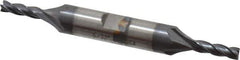 Cleveland - 5/32", 7/16" LOC, 3/8" Shank Diam, 3-1/8" OAL, 4 Flute, Cobalt Square End Mill - Double End, TiCN Finish, Spiral Flute, 30° Helix, Centercutting, Right Hand Cut, Right Hand Flute, Series HDC-4C - Eagle Tool & Supply