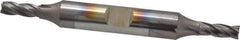 Cleveland - 3/16", 1/2" LOC, 3/8" Shank Diam, 3-1/4" OAL, 4 Flute, Cobalt Square End Mill - Double End, TiCN Finish, Spiral Flute, 30° Helix, Centercutting, Right Hand Cut, Right Hand Flute, Series HDC-4C - Eagle Tool & Supply