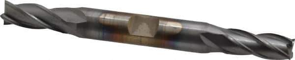 Cleveland - 5/16", 3/4" LOC, 3/8" Shank Diam, 3-1/2" OAL, 4 Flute, Cobalt Square End Mill - Double End, TiCN Finish, Spiral Flute, 30° Helix, Centercutting, Right Hand Cut, Right Hand Flute, Series HDC-4C - Eagle Tool & Supply