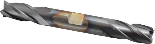 Cleveland - 1/2", 1" LOC, 1/2" Shank Diam, 4-1/2" OAL, 4 Flute, Cobalt Square End Mill - Double End, TiCN Finish, Spiral Flute, 30° Helix, Centercutting, Right Hand Cut, Right Hand Flute, Series HDC-4C - Eagle Tool & Supply