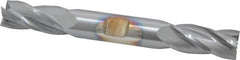 Cleveland - 5/8", 1-3/8" LOC, 5/8" Shank Diam, 5" OAL, 4 Flute, Cobalt Square End Mill - Double End, TiCN Finish, Spiral Flute, 30° Helix, Centercutting, Right Hand Cut, Right Hand Flute, Series HDC-4C - Eagle Tool & Supply