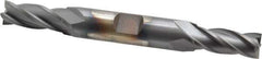 Cleveland - 13/32", 1" LOC, 1/2" Shank Diam, 4-1/2" OAL, 4 Flute, Cobalt Square End Mill - Double End, TiCN Finish, Spiral Flute, 30° Helix, Centercutting, Right Hand Cut, Right Hand Flute, Series HDC-4C - Eagle Tool & Supply