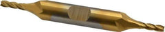 Cleveland - 1/8", 3/8" LOC, 3/8" Shank Diam, 3-1/16" OAL, 4 Flute, Cobalt Square End Mill - Double End, TiN Finish, Spiral Flute, 30° Helix, Centercutting, Right Hand Cut, Right Hand Flute, Series HDC-4C - Eagle Tool & Supply