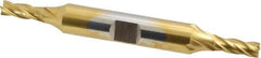 Cleveland - 3/16", 1/2" LOC, 3/8" Shank Diam, 3-1/4" OAL, 4 Flute, Cobalt Square End Mill - Double End, TiN Finish, Spiral Flute, 30° Helix, Centercutting, Right Hand Cut, Right Hand Flute, Series HDC-4C - Eagle Tool & Supply